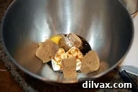 Mixing wet ingredients for molasses cookie dough