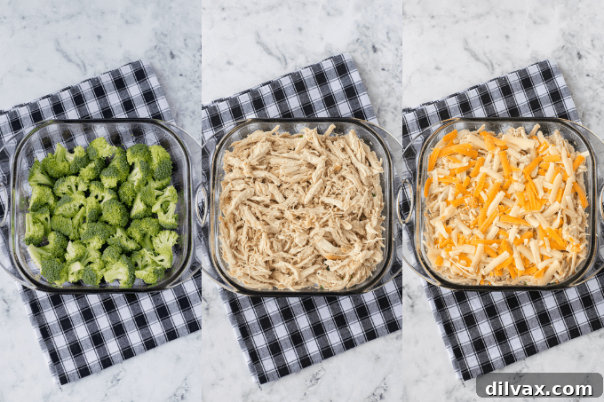 Hearty Chicken Broccoli Casserole 5 Step-by-step process of preparing the chicken for Chicken Divan.