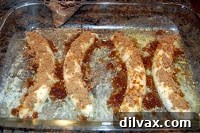 Day 101 Mother's Day Banana Bake 4 Brown sugar sprinkled over bananas in a baking dish before baking