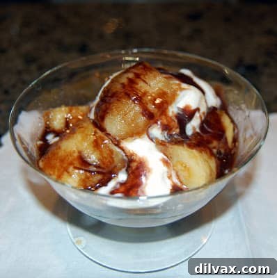 Day 101 Mother's Day Banana Bake 6 Baked bananas served with ice cream and chocolate sauce