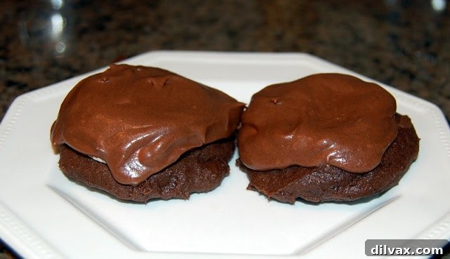 Beautifully frosted chocolate cookies with marshmallow centers