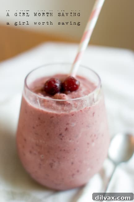 Crimson Cherry Frost Bites 23 A Girl Worth Saving Cherry Vanilla Smoothie, a refreshing and healthy blended drink