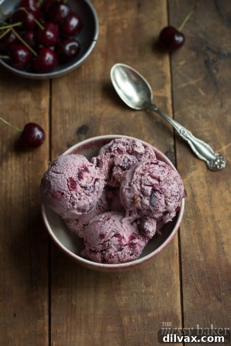 Crimson Cherry Frost Bites 9 One Sweet Mess Toasted Almond and Cherry Ice Cream, a delightful nutty and fruity frozen dessert