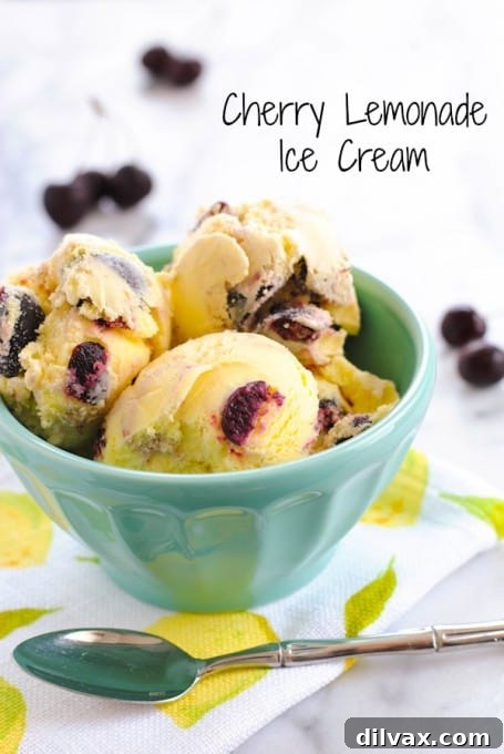 Crimson Cherry Frost Bites 12 Foxes Loves Lemons Cherry Lemonade Ice Cream, a refreshing and zesty summer frozen dessert