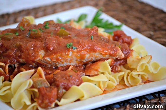 Savory Chicken Cacciatore is a simple yet flavorful dinner that can be served over your favorite pasta or grains.