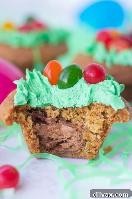 The inside of an Easter Cookie, revealing the hidden Cadbury Creme Egg.