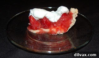 Finished strawberry pie with whipped cream on top