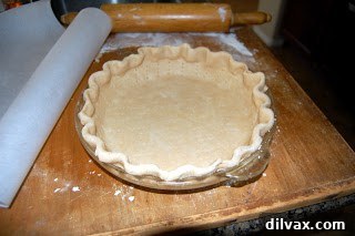 Pillowy Lemon Meringue Perfection 3 Pie crust fitted in pan and crimped