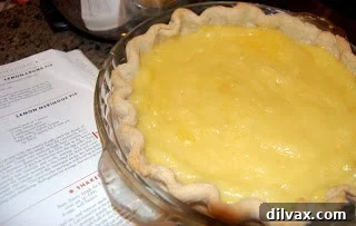 Day 79: Lemon Meringue Pie 4 Lemon filling spread into a pie crust