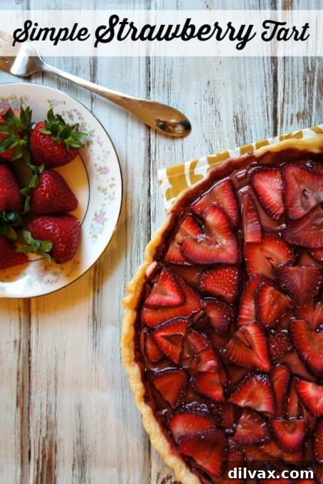 Elegant Simple Strawberry Tart with fresh berries