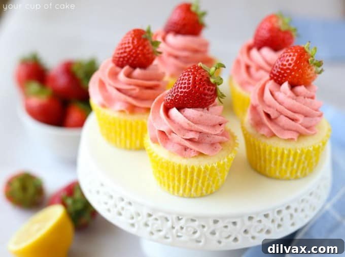 Zesty Strawberry Lemonade Cupcakes