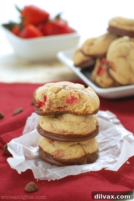 Delicious Chocolate Dipped Strawberry Cookies