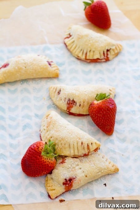 Sweet Strawberry Hand Pies with golden crust