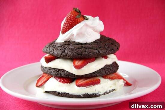 Indulgent Dark Chocolate Strawberry Shortcakes with Amaretto Cream