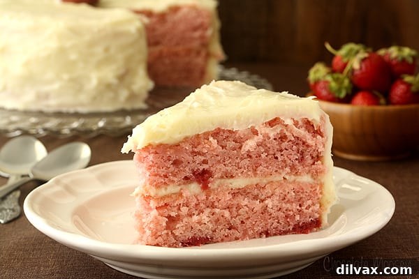 Decadent Strawberry Layer Cake with Cream Cheese Frosting