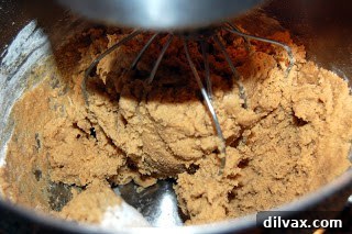 Creaming butter, sugar, and eggs for Brown Sugar Drop Cookies