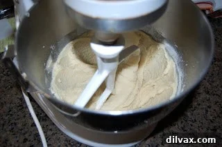 Sweet Pignoli Perfection 4 Flour and salt mixed into the dough, showing its soft and tacky consistency.