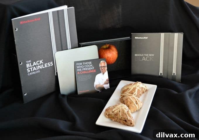 Maple-Glazed Apple Cinnamon Scones 5 KitchenAid black stainless steel appliance showcase.