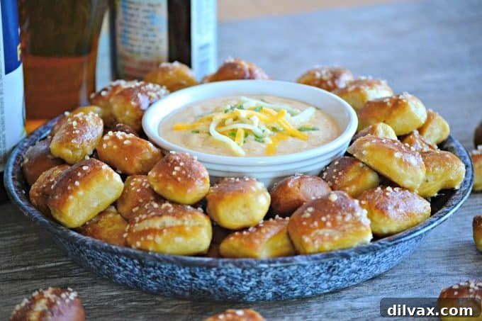Effortless Peanut Butter Energy Balls 8 This Beer Cheese Dip and Homemade Pretzel Bites is a smooth, slightly spicy cheese dip with a touch of your favorite brew that goes perfectly with the easy homemade pretzel bites.