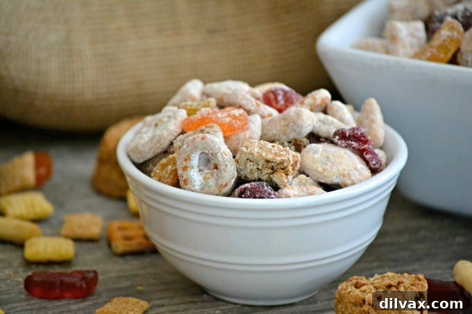 A delightful combination of various fun snacks coated in cookie butter, making for an addictive and easy-to-prepare treat.