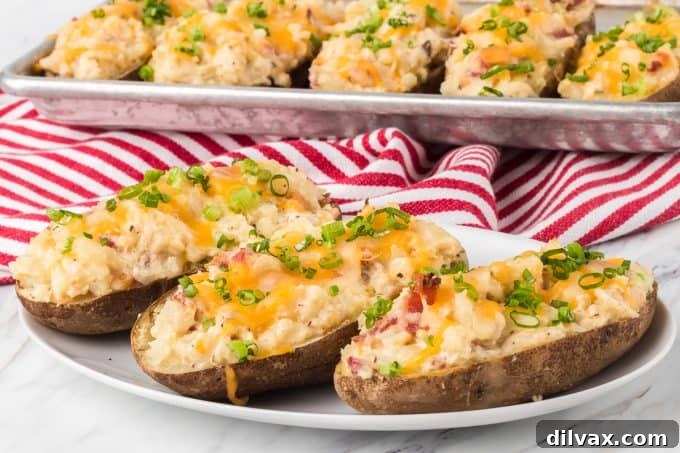 Decadent Potato Boats 2 Twice Baked Potatoes