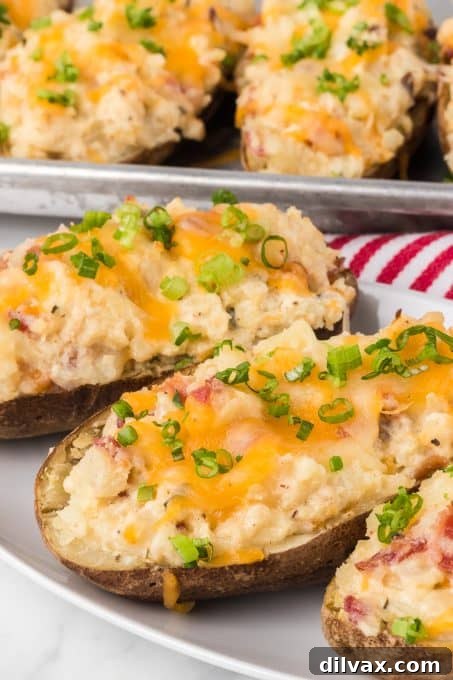 Decadent Potato Boats 11 Loaded Potatoes that have been twice baked.