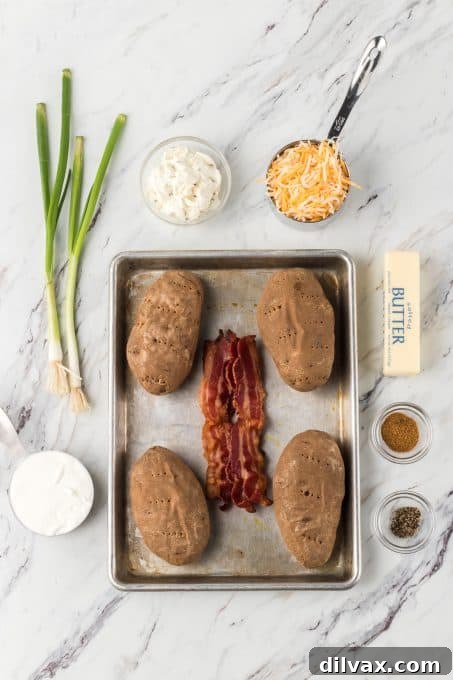 Decadent Potato Boats 4 Ingredients for Twice Baked Potatoes