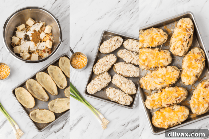 Decadent Potato Boats 5 Process photos for Twice Baked Potatoes