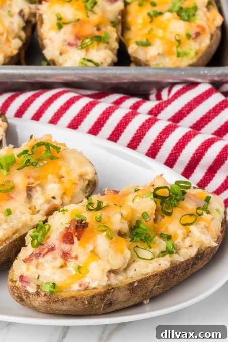 Decadent Potato Boats 8 Baked Twice Potatoes