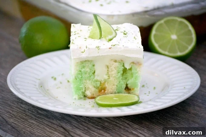 Key Lime Creme Poke Cake is THE perfect desert to top off your Cinco de Mayo party. It's SO easy to put together and is full of flavor. Lime lovers rejoice!