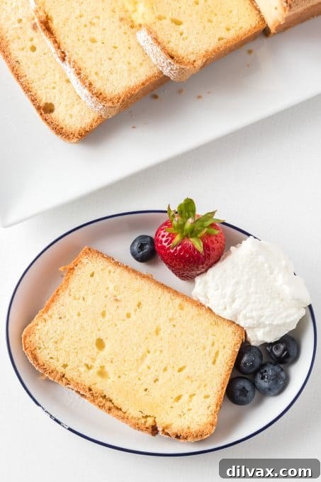 An easy loaf cake made with butter, sugar, cake flour and eggs.