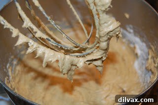 Day 28: Flu-Fighting Cookies 11 Flour mixture added to wet ingredients, with ginger fibers visible on the blender.