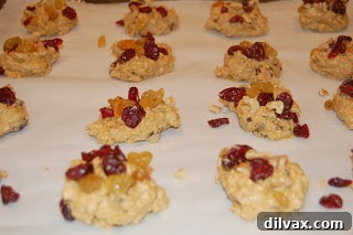 Day 28: Flu-Fighting Cookies 14 Raw Flu-Fighter cookie dough scooped onto a baking sheet, ready for the oven.