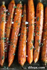 25 Irresistible Thanksgiving Creations 5 Delicious balsamic roasted baby carrots, a flavorful and elegant side dish for Thanksgiving.