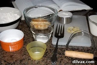 Ingredients for Baking Powder Biscuits laid out