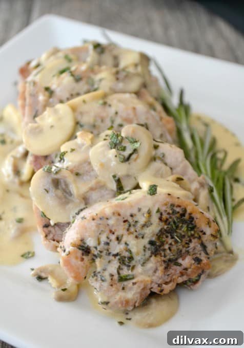 Tender Rosemary Pork Medallions Draped in Mushroom Wine Sauce 11 Soft, juicy and very flavorful, these Rosemary Pork Medallions with a Mushroom Wine Sauce will be an easy and delicious weeknight dinner!