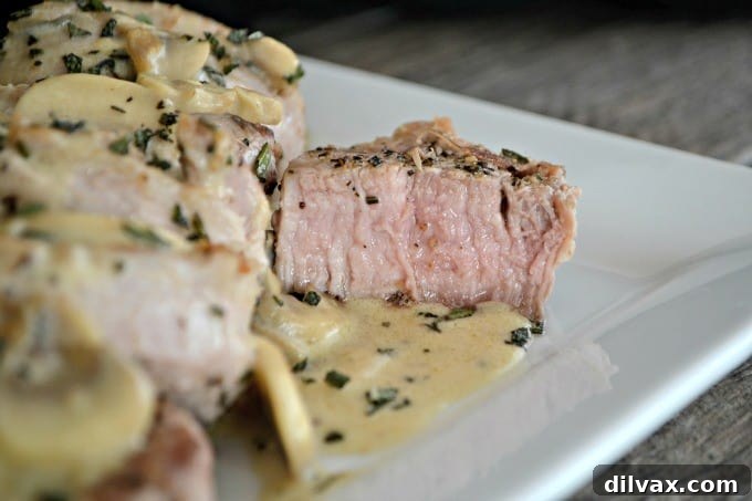 Tender Rosemary Pork Medallions Draped in Mushroom Wine Sauce 4 Soft, juicy and very flavorful, these Rosemary Pork Medallions with a Mushroom Wine Sauce will be an easy and delicious weeknight dinner!