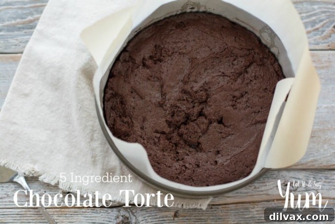 Easy 5 Ingredient Chocolate Torte 2 A rich, decadent, chocolate dessert made with only 5 ingredients.