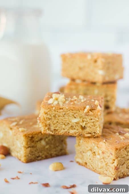 Fudgy Peanut Butter Swirl Brownies 3 Close-up of freshly baked Peanut Butter Brownies, showcasing their golden-brown tops and dense texture.