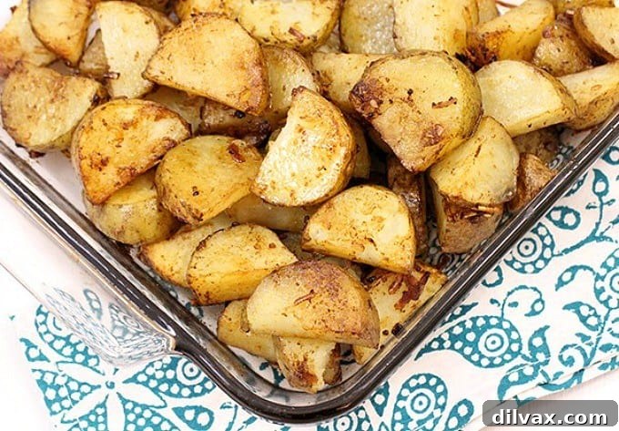 Simple and delicious easy roasted potatoes, perfectly seasoned and golden brown.