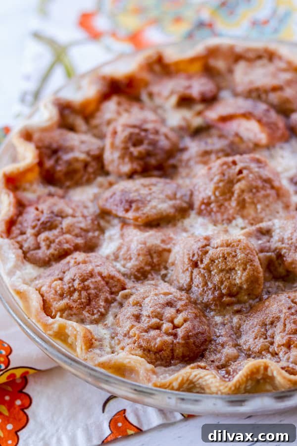 Apple Cream Pie. Apple Cream Pie, showing the golden-brown crust and creamy apple filling.