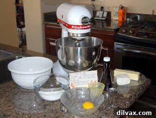 Creaming cream cheese and shortening for cookies