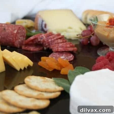 Delicious cheese board for entertaining