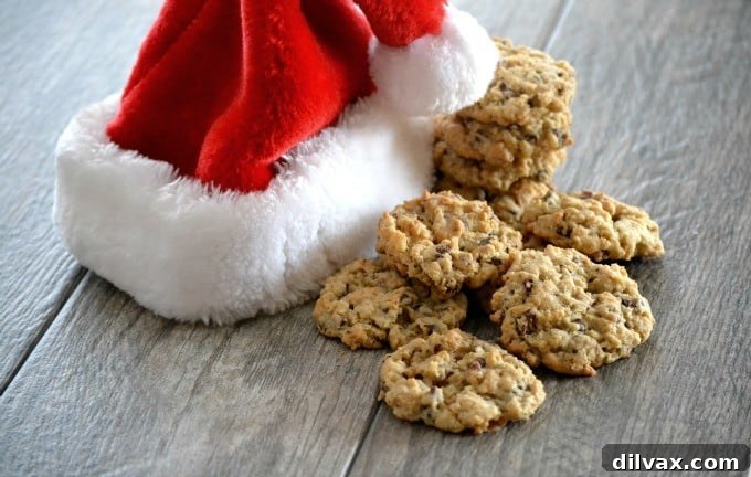Hearty Pantry Cookies made with a variety of ingredients, perfect for a treat with a glass of milk.