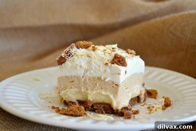 Biscoff Cookie Spread, White Chocolate Pudding and crushed Biscoff Cookies makes these bars a dream!