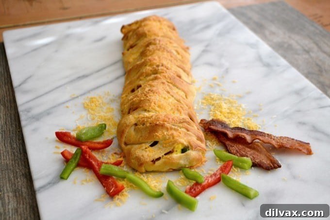 A delicious treat for breakfast and a new take on a Denver Omelet, this braid is full of flavor and is really very easy to make.