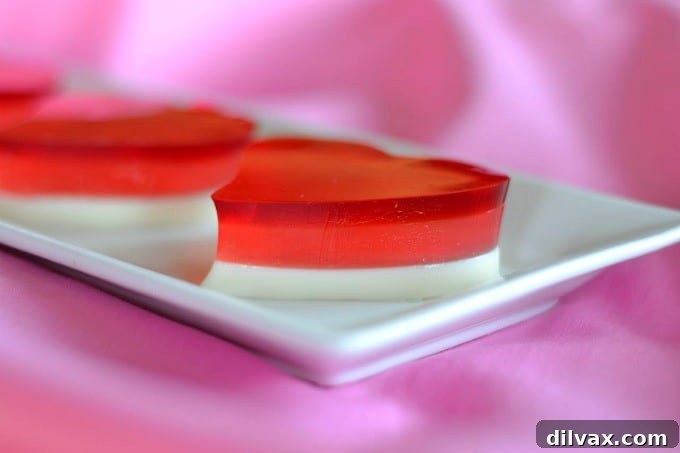 JELL-O Valentine Hearts - a layered gelatin treat for your sweet this holiday.