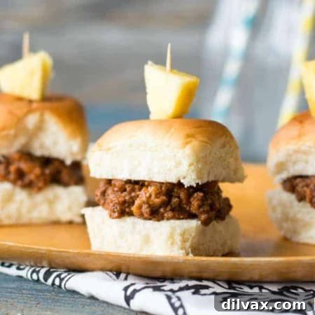 Luau Sloppy Sliders 6 Aloha Sloppy Sliders Recipe Image
