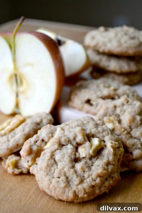 A unique twist on the classic oatmeal cookie with the delightful flavors of peanut butter and crisp chopped apple, creating a chewy and satisfying treat.