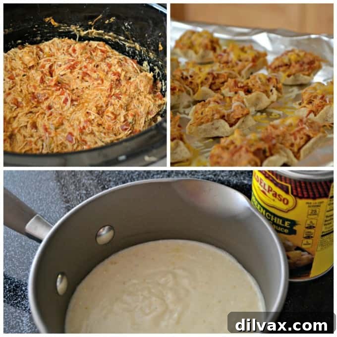 Assembled Chicken Enchilada Bites on a serving platter, ready for a party.